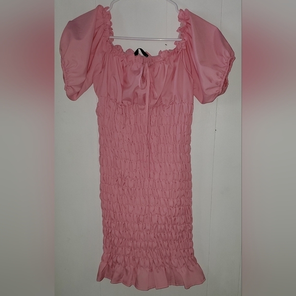 NWT Pink Off Shoulder Boho Dress - Picture 3 of 3